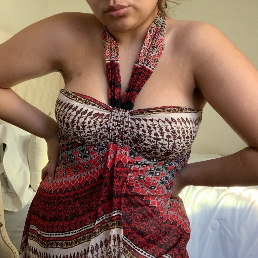 Vintage BCBG halter midi dress